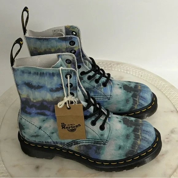 Martens Shoes Dr Martens 27242 Blue Tie Dyed Ombre